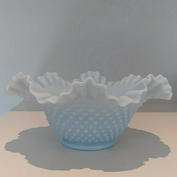 Fenton Other - Vintage Fenton baby blue milk glass hobnail bowl